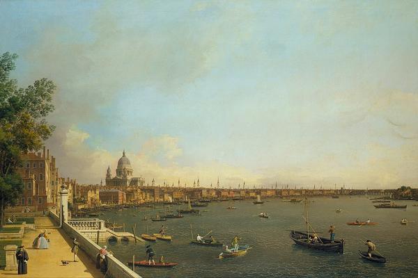 canaletto  london the thames from somerset house terrace towards the city  google art project