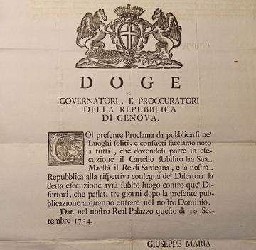 proclamation of genoese piedmontese cartel of