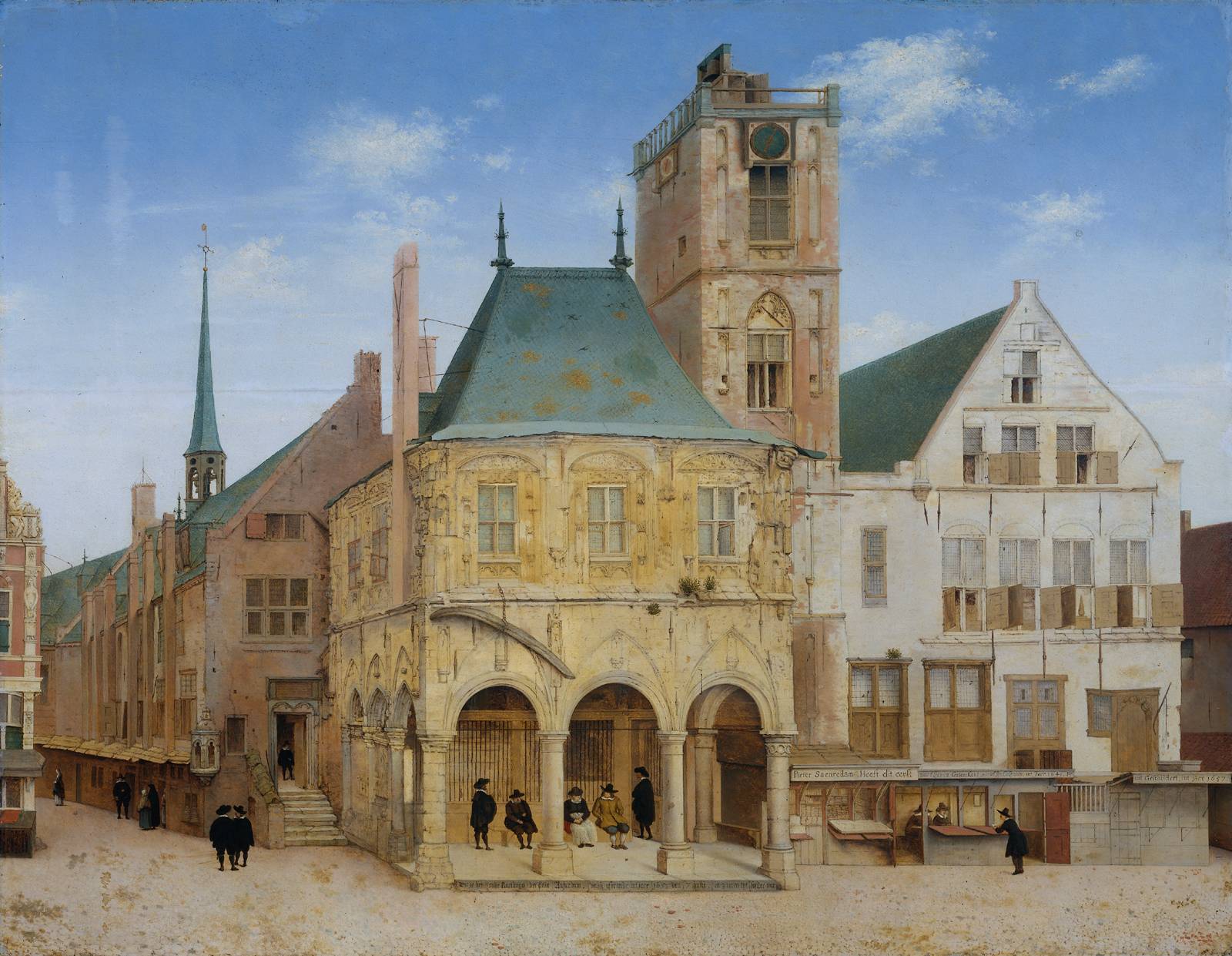 saenredam  het oude stadhuis te amsterdam wisselbank