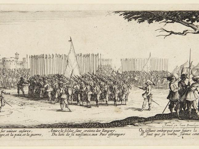 Enrollment of Troops, from the series Les Grandes Misères de la Guerre (The Miseries of War), 1633 Jacques Callot, French, 1592-1635