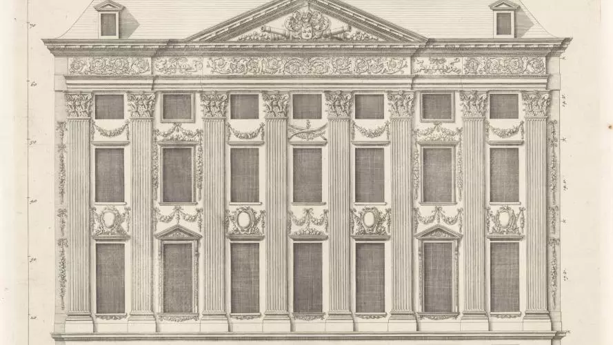 Façade of the Trippenhuis designed by Johannes Vinckboons, 1664. Collection: Rijksmuseum Amsterdam. 
