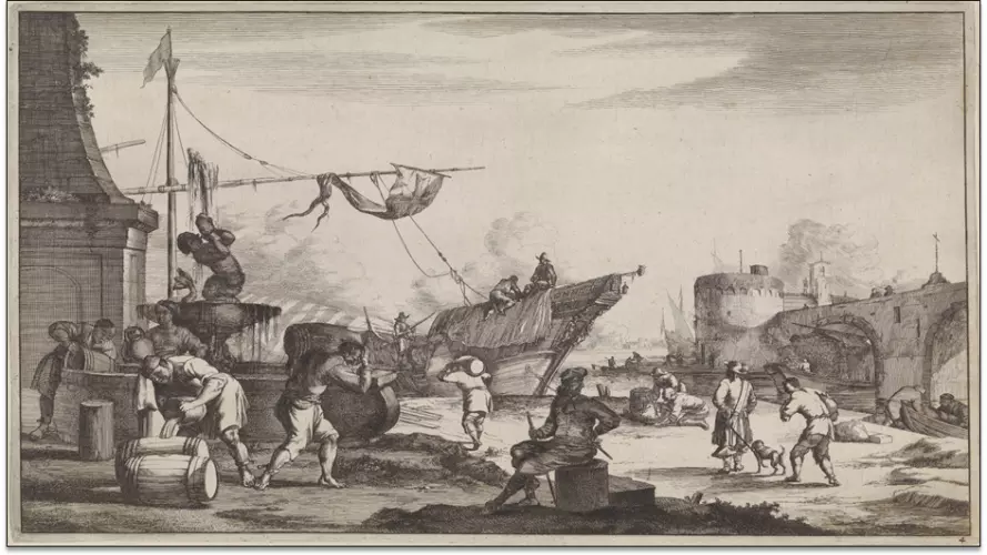 ports of genoa anthony van zijlvelt after johannes lingelbach amsterdam late 17th century rijksmuseum