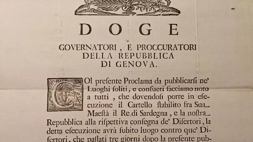 proclamation of genoese piedmontese cartel of