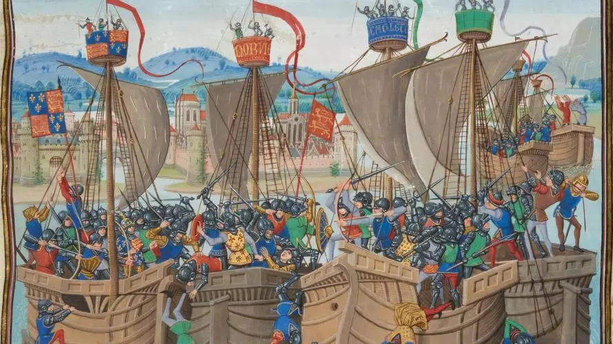 battle of sluys Jean Froissart, Public domain, via Wikimedia Commons