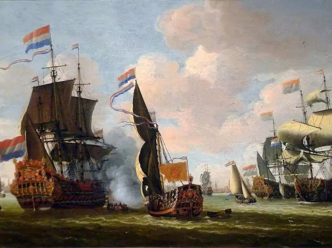 the dutch fleet in the harbour of amsterdam abraham storck