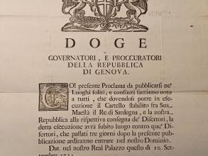 proclamation of genoese piedmontese cartel of