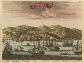 Stoopendael (1636-1707): „De Stadt Algiers / La Ville d'Alger". Copperplate print, colorized, c. 1680/1690