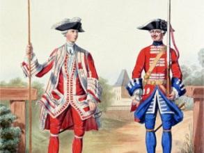 Soldier and officer of the Gardes Suisses in French Service in 1757.Alfred de Marbot 