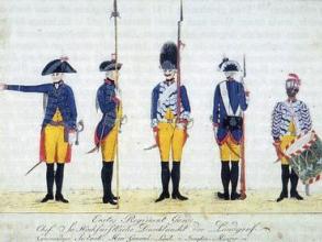 the first guard regiment of hessen kassel c1785 source digam digitales archiv marburg