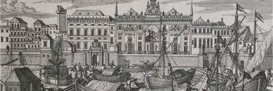 il ponte reale il ponte nuovo della mercanzia e il palazzo di san giorgio visti dal mare