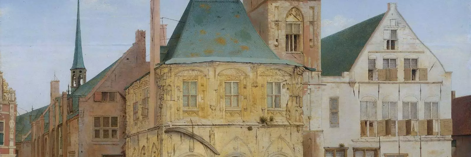 saenredam  het oude stadhuis te amsterdam wisselbank